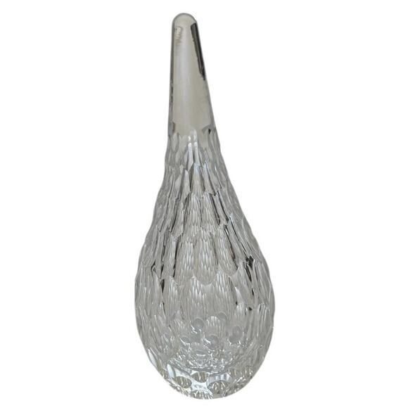 Josef Svarc Teardrop Bohemia Glass Crystal Faceted Mid Century Sculpture Signed - Picture 2 of 8